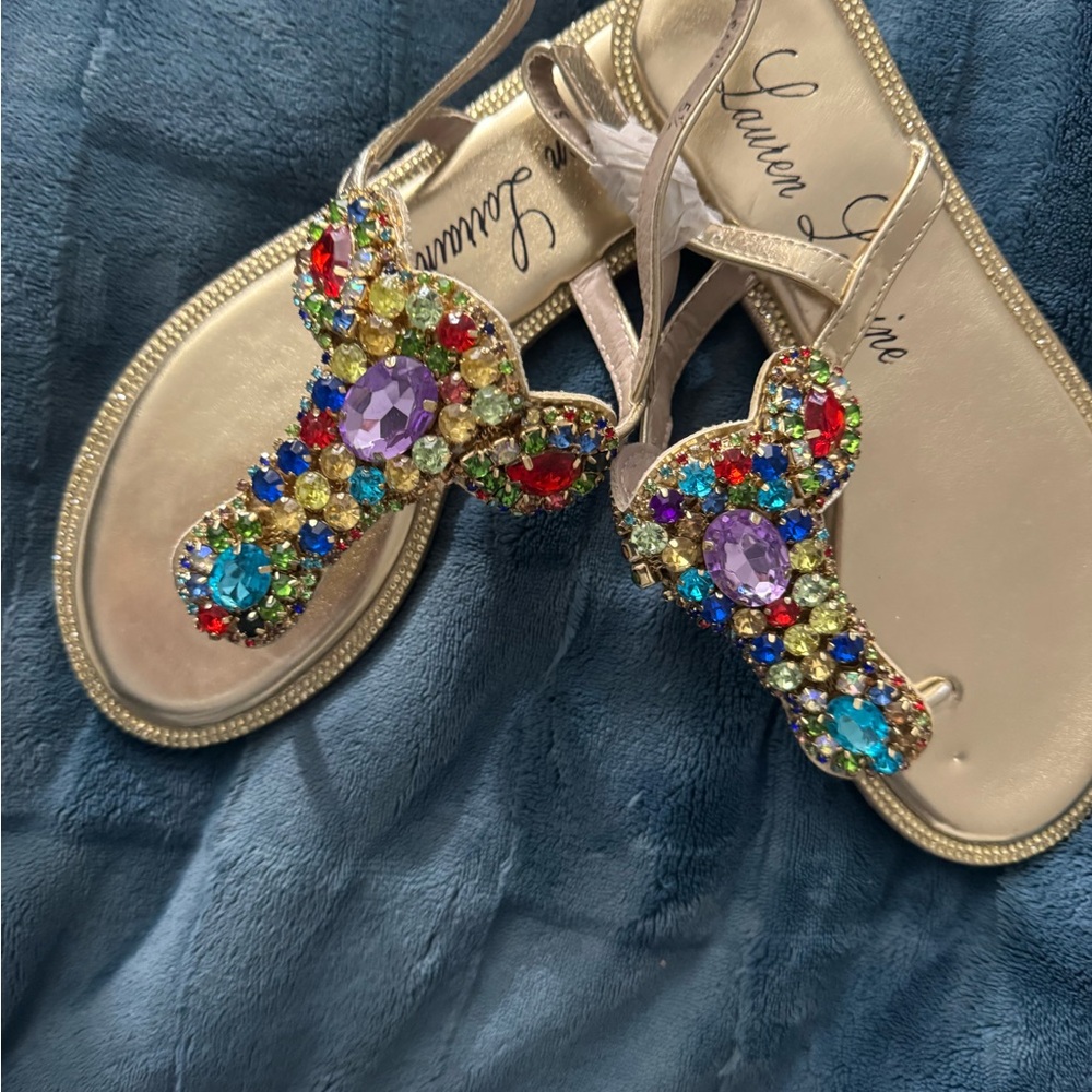 Lauren Lorraine Colorful Gem Sandals